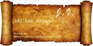 Jókai Vilmos névjegykártya